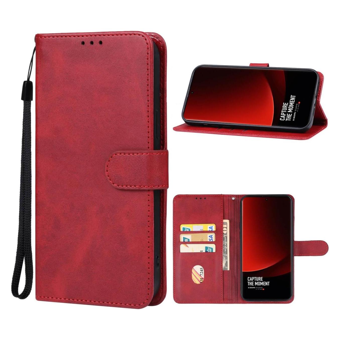 Cover-Discount Xiaomi 14 Ultra - Leder Etui Hülle rot (Xiaomi 14 Ultra) (EDA004648920A)