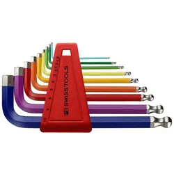 PB Swiss Tools, Sechskantschlüssel, Stiftschlüsselsatz PB Rainbow - Kugelkopf