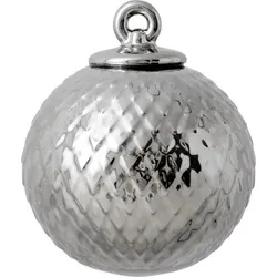 Rhombe Weihnachtskugel 7 cm silberfarben