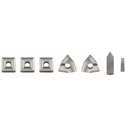Elmag, Zubehör Maschine, - Wendeplatten-Satz 7-teilig für Drehmeissel-Satz 10x10 mm