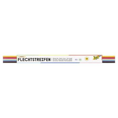 Folia Flechtstreifen 130g/m², 50x1,0cm, 200 Streifen, 10-farbig sortiert