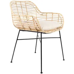 designline Rattan-Stuhl Tiger mit Armlehne inkl. SItzkissen