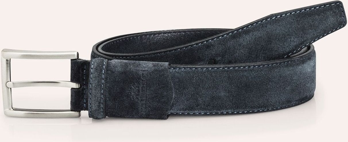 Walbusch Velours-Dehngürtel, , Farbe Blau, 135 cm, mit Dehnzone hochwertig Herren