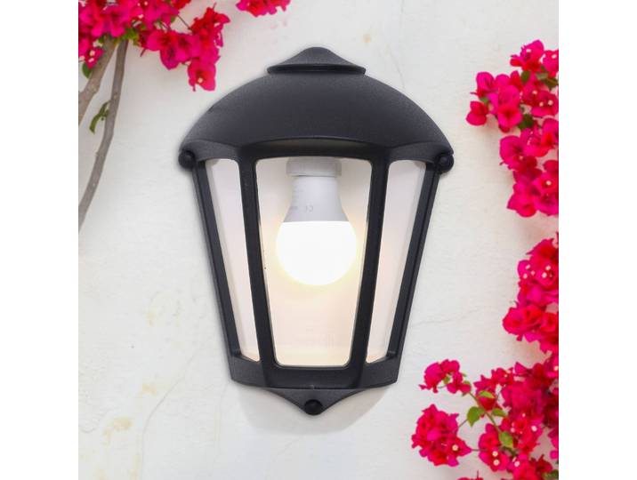 Fumagalli LED Aussenwandleuchte Fabio, schwarz, Kunststoff, LED Wandleuchte außen
