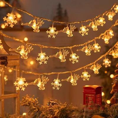 Uplifted Finds LED Snowflake Battery Operated Fairy String Lights b 1.5 M