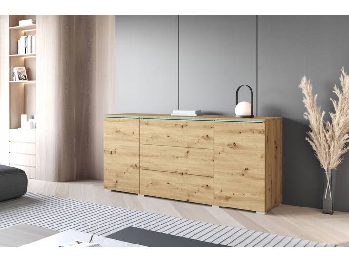 Commode combinée HERMINA 150 - chêne artisanal