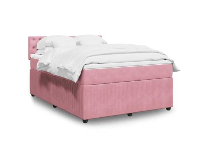 RJPLMFV Lattenrost mit Matratze, 140 x 200 cm, Rosa, Samt Taschenfedern, abnehmbarer Bezug, inklusive Latten, atmungsaktiver Komfort