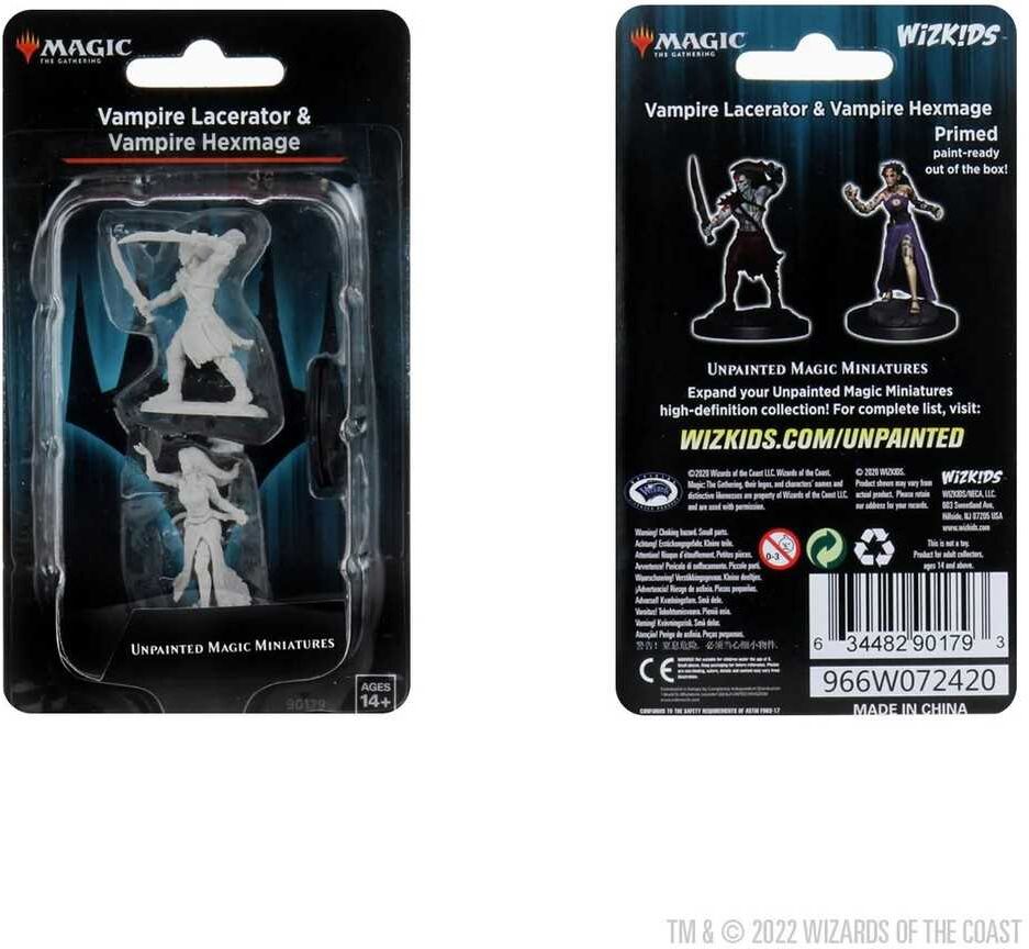 Wiz Kids LLC Magic: The Gathering Unpainted Miniatures – Vampire Lacerator ; Vampire Hexmage, Unpainted, Primed Miniatures for Painting