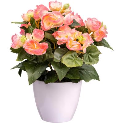 Kunstblume CREATIV GREEN "Begonie", rosa, H:28cm, Kunststoff, Kunstpflanzen, mit farbenfrohen Blüten