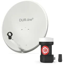 DUR-line MDA 60 Hellgrau - Sat-Komplettanlage mit Single LNB