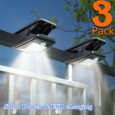 Uplifted Finds Solar Security Light Outdoor Motion Sensor Clip IP65 Waterproof Garden Camping Light 3 Pcs