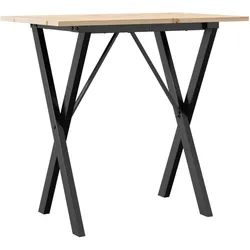 vidaXL Esstisch X-Gestell 80x50x75 cm Massivholz Kiefer und Stahl