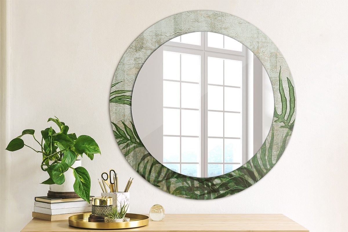 Coloray Bedrukte Spiegel met Varenbladeren Decoratie - 60 cm