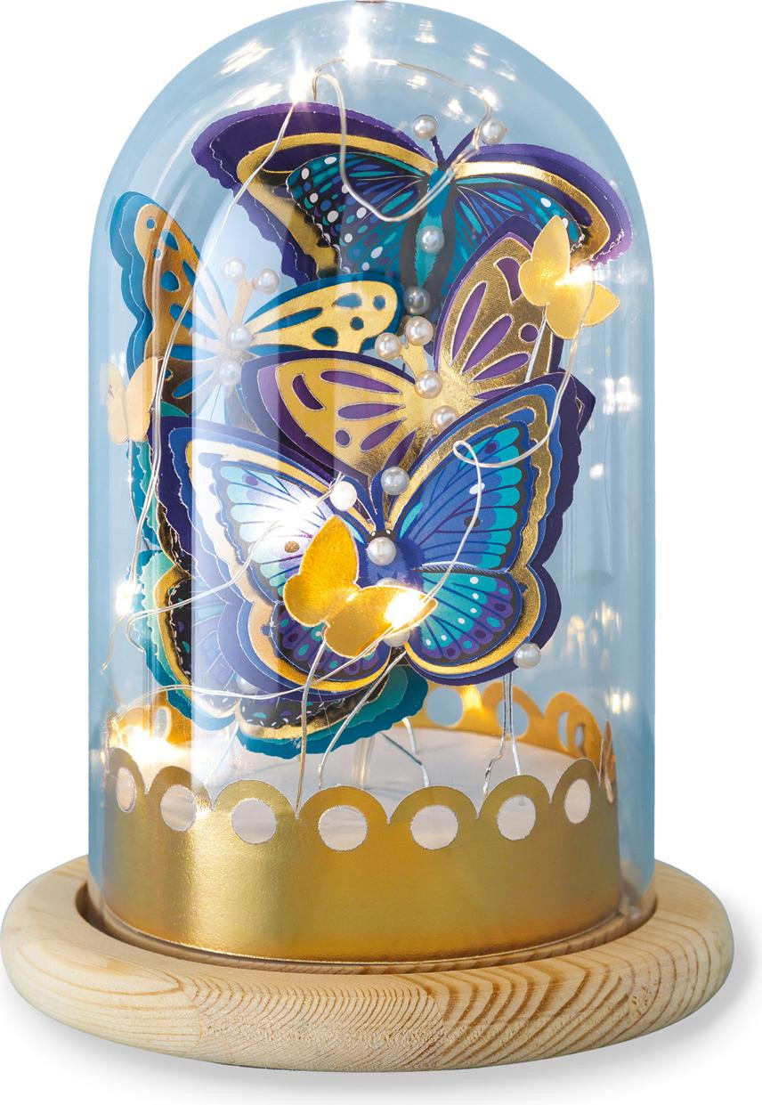 Janod Atelier Deco Verlichte glazen koepel knutselset met vlinderdecoraties