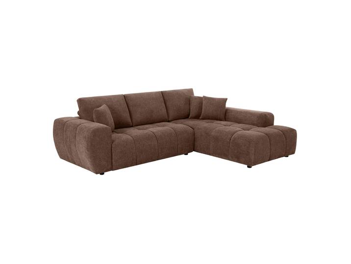 Oviala - Canapé d'angle 3 places en tissu avec méridienne droite et coussins