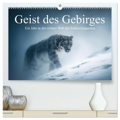 Geist des Gebirges - Ein Jahr in der wilden Welt der Schneeleoparden (hochwertiger Premium Wandkalender 2027 DIN A2 quer), Kunstdruck in Hochglanz