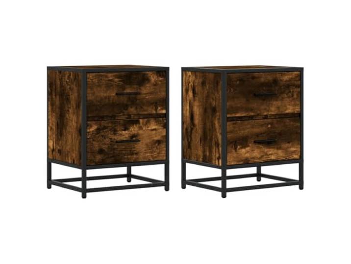 KDVXBCQJH 2er Set Nachttische mit 2 Schubladen 40x31x50cm Räuchereiche Kompakte Beistellschränke für das Schlafzimmer mit robuster Ablagefläche und integriertem Kippschutz für sicheren Halt.