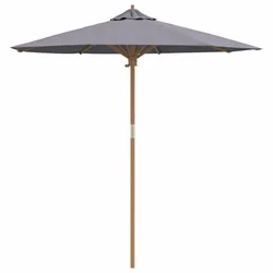 Helloshop26 - Runder Gartenschirm 270 x 260 cm minimalistisches Design leicht und praktisch aus dunkelgrauem Bambus 02_0058247