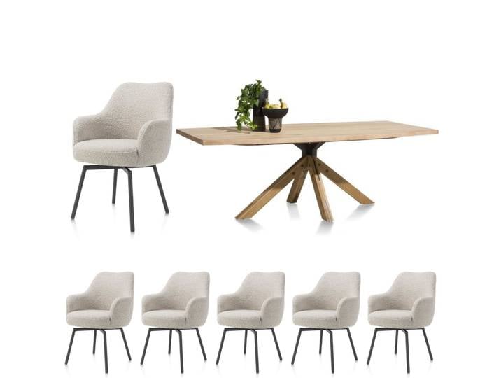 Henders & Hazel Rocco/Jardino Indoor-Essgruppe Creme/Eiche