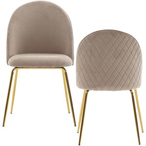 Wohnling Esszimmerstuhl WL6.402, Samt, beige, 2 Stück
