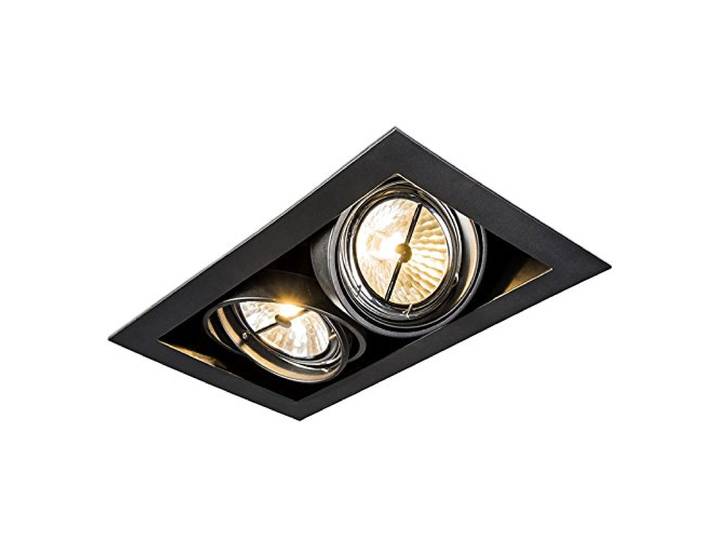 QAZQA Spot encastrable noir AR111 orientable 2 lumières - ONEON