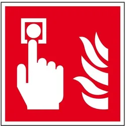 Aufkleber I Brandschutzschild Brandmelder, Folie, selbstklebend, 200x200mm, ASR A1.3, DIN EN ISO 7010 F005