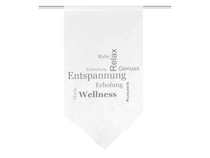 HOME WOHNIDEEN AUSZEIT Habillage de fenêtre\, Voile Impression numérique\, Transparent\, Finition Triangulaire\, Couleur : Gris\, Dimensions : 100 x 90 cm\, Nombre : 1