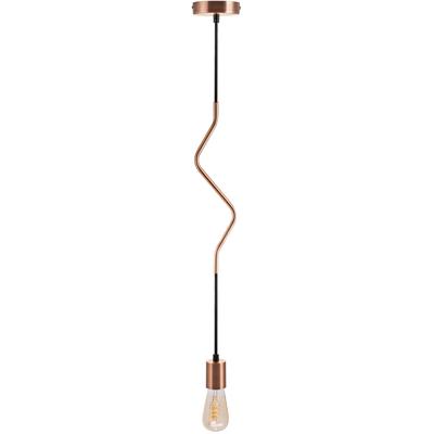 PACO HOME Pendelleuchte "SNAKE", braun (kupferfarben, schwarz), 1, Ø 4,5cm, Leuchten, Pendelleuchte