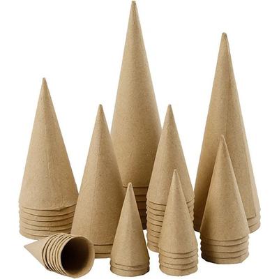 Creativ Company Kegel aus Pappmache, verschiedene Größen, 50 Stück