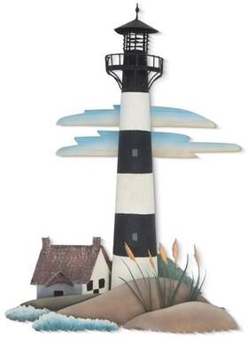 T.i./New Metal Design Bodie Island Lighthouse Wall Sculpture White , White