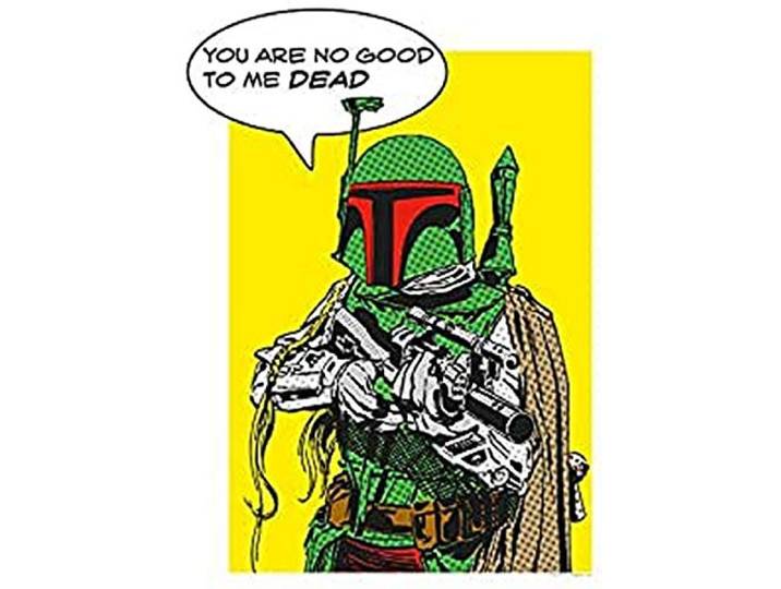 Komar Wandbild Star Wars Classic Comic Quote Boba_Fett Kinderzimmer, Jugendzimmer, Dekoration, Kunstdruck ohne Rahmen WB113-30x40 Größe: 30 x 40 cm (Breite x Höhe)