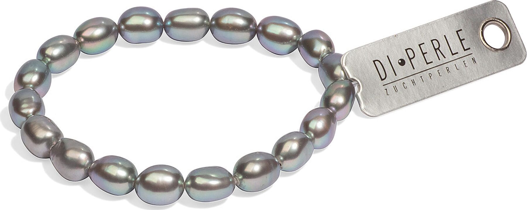 Perlenarmband DI PERLE "Süßwasserperlen Armschmuck Armband, 19 cm, grau", grau, Armbänder, Damen, diperle_19, Perlen, Perlenarmband
