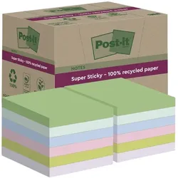Post-it Super Sticky Recycling 12er-Pack Haftnotizblöcke »Super Sticky Recycling Notes« 7,6 x 7,6 cm