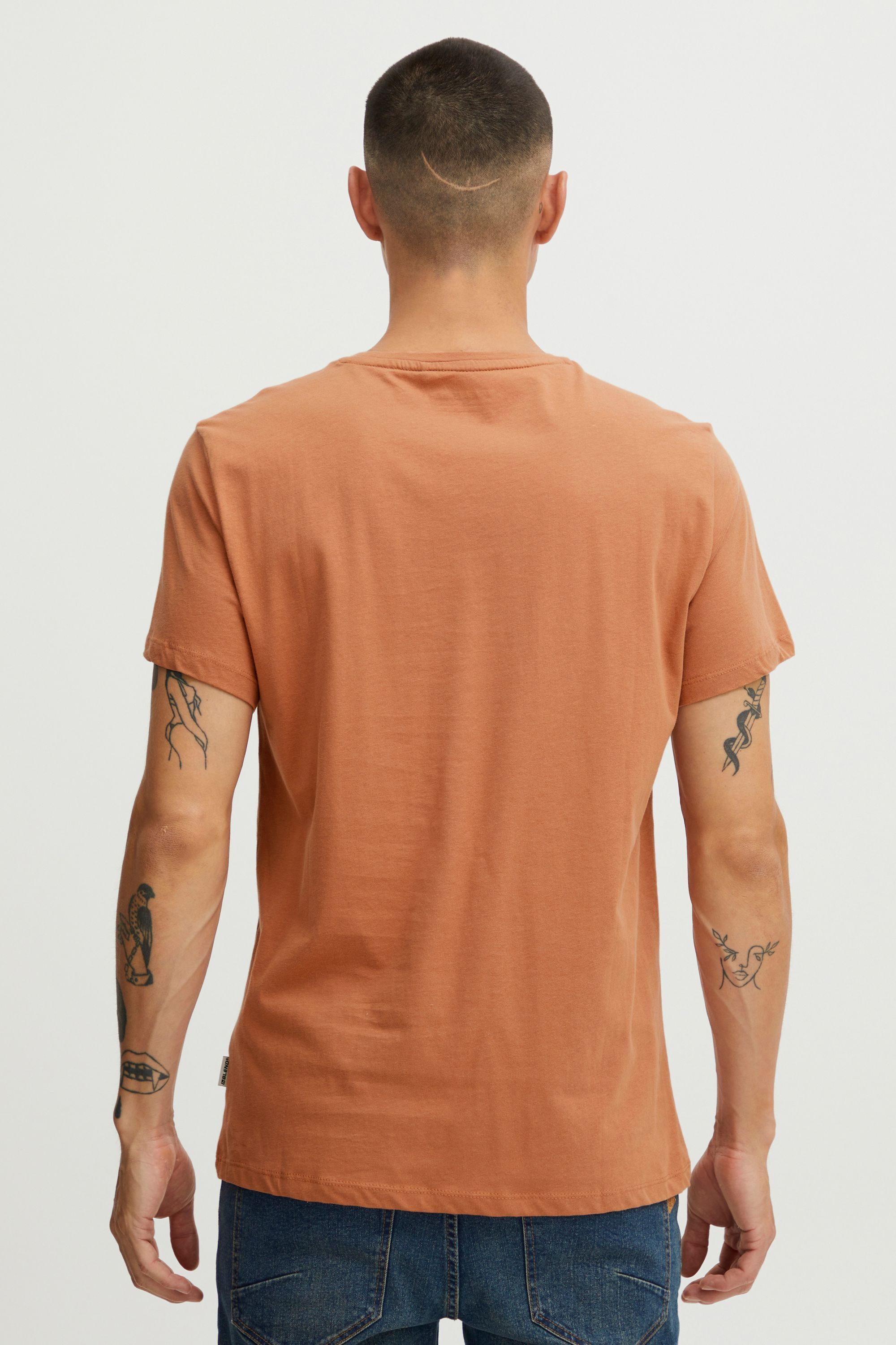 T-Shirt BLEND "T-Shirt BHTee", Herren, Gr. L, rot (sunburn), Obermaterial: 100% Baumwolle CO., Shirts T-Shirt