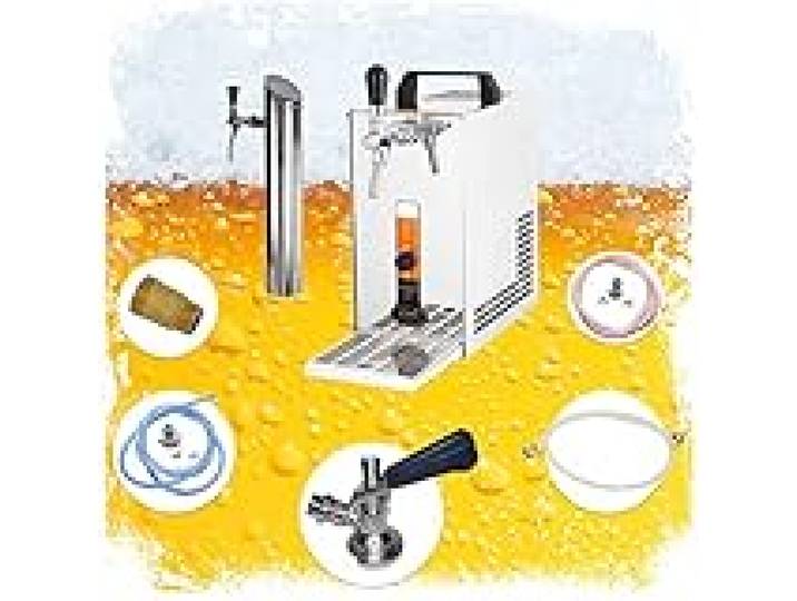 ich-zapfe Ensemble Complet - Tireuse a Biere avec Pompe à Membrane - PYGMY 25/K Machine a Biere, Pompe a Biere 1 Ligne, 35 litres/h, avec Colonne à bière, Green Line, KEG:sans