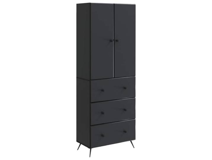KDVXBCQJH Schrankset 2-teilig Schwarz 66x34,5x90cm Holzwerkstoff Kommode Vielseitiges Aufbewahrungssystem mit Schiebetüren und Schubladen für Wohnzimmer, Büro oder Schlafzimmer.