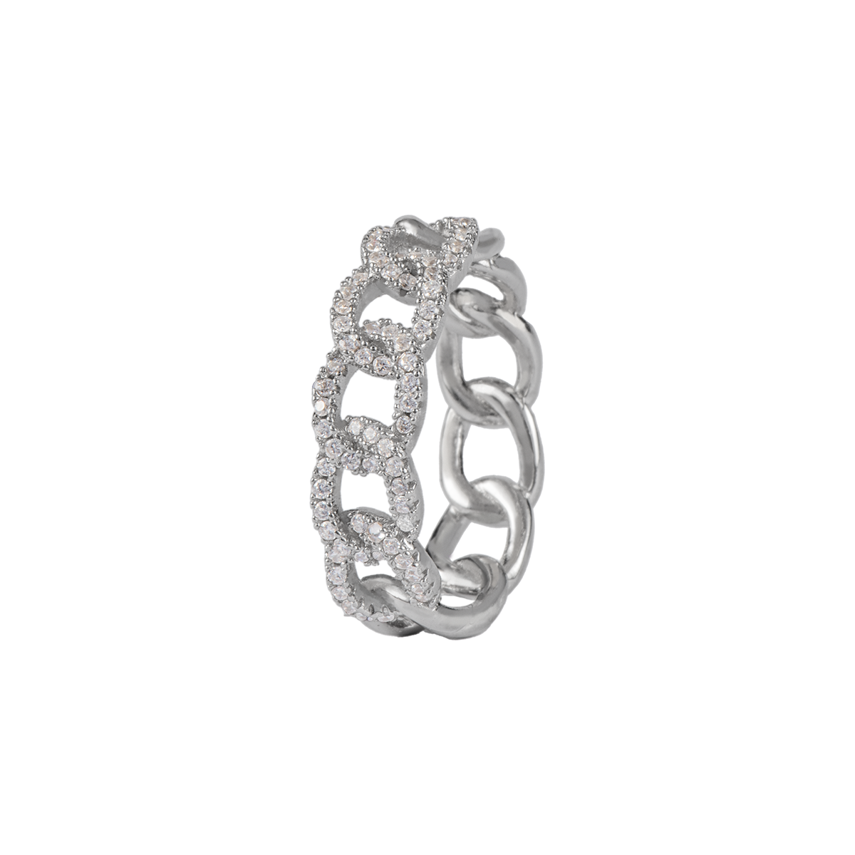 Jacques Lemans Panzer Ring Sterlingsilber mit Zirkonia