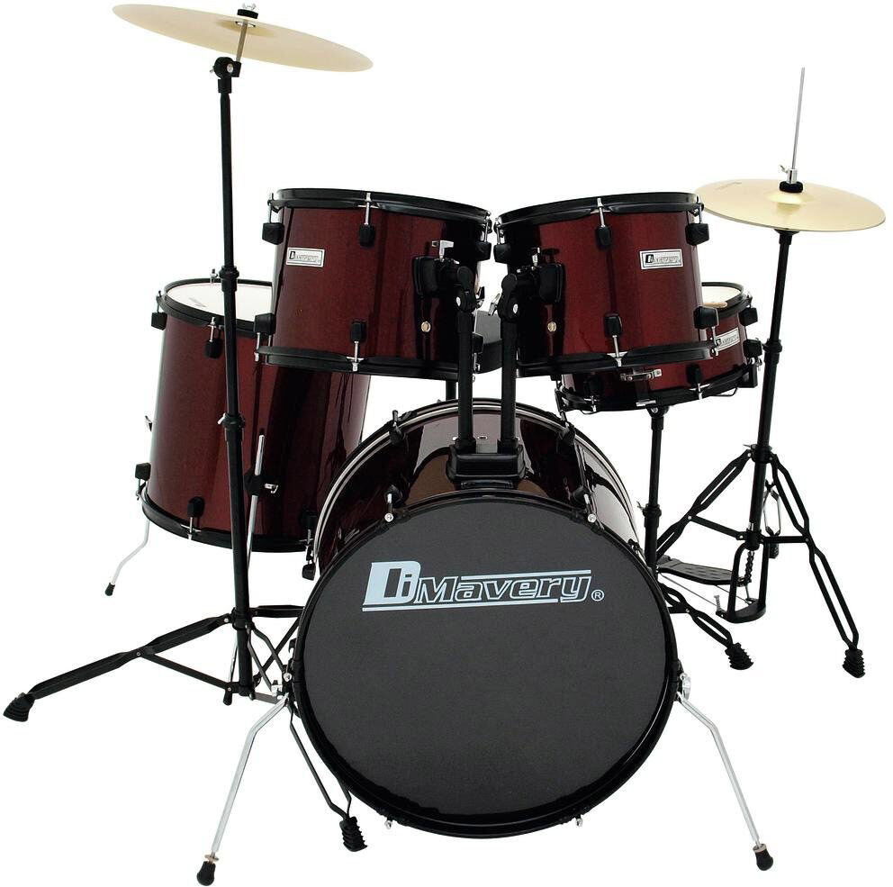 Dimavery Ds-200 Schlagzeug-Set, Weinrot