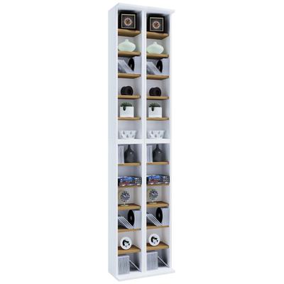 Media-Regal VCM "Holz CD DVD Stand Regal Schrank Ständer Almera", braun (weiß, honig, eiche), B:42cm T:20cm, Regale