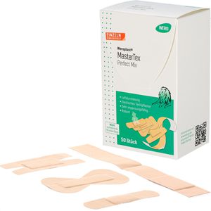 Wero Pflaster MasterTex Perfect Mix, 50 Strips, wasserfest, elastisch, atmungsaktiv, 5 Größen