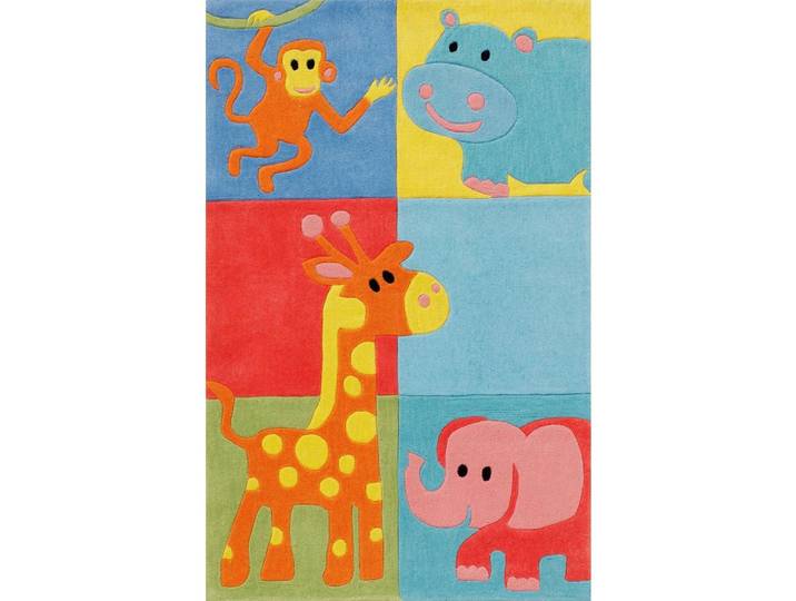 Kindertepppich Tiere/Karo Multicolor 80x150 cm