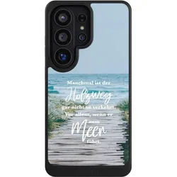 Nivocase Hülle für Samsung Galaxy S26 Ultra Handyhülle NIVOcore Case Schwarz Statement Strand Spruch (Samsung Galaxy S26 Ultra), Smartphone Hülle, Schwarz