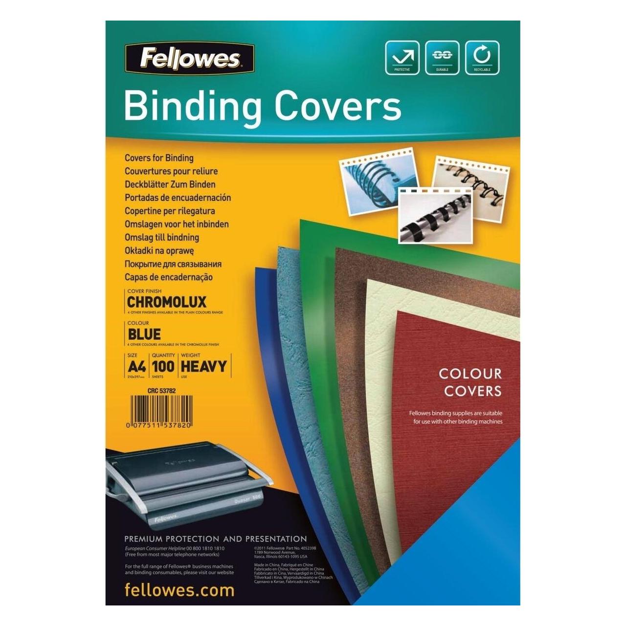 Fellowes Chromolux Deckblatt, glänzend, blau (5378203)