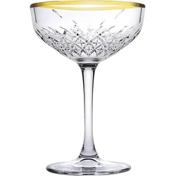 Pasabahce Satz von 4 Schalen Timeless mit Goldrand, Glas transparent