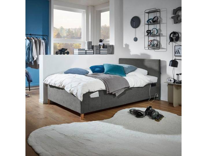 Polsterbett Pauka Komfort Cord 90x200cm Dunkelgrau skandinavisch
