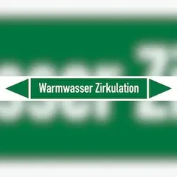Rohrleitungskennzeichen Warmwasser Zirkulation - 100x15 mm Folie selbstklebend