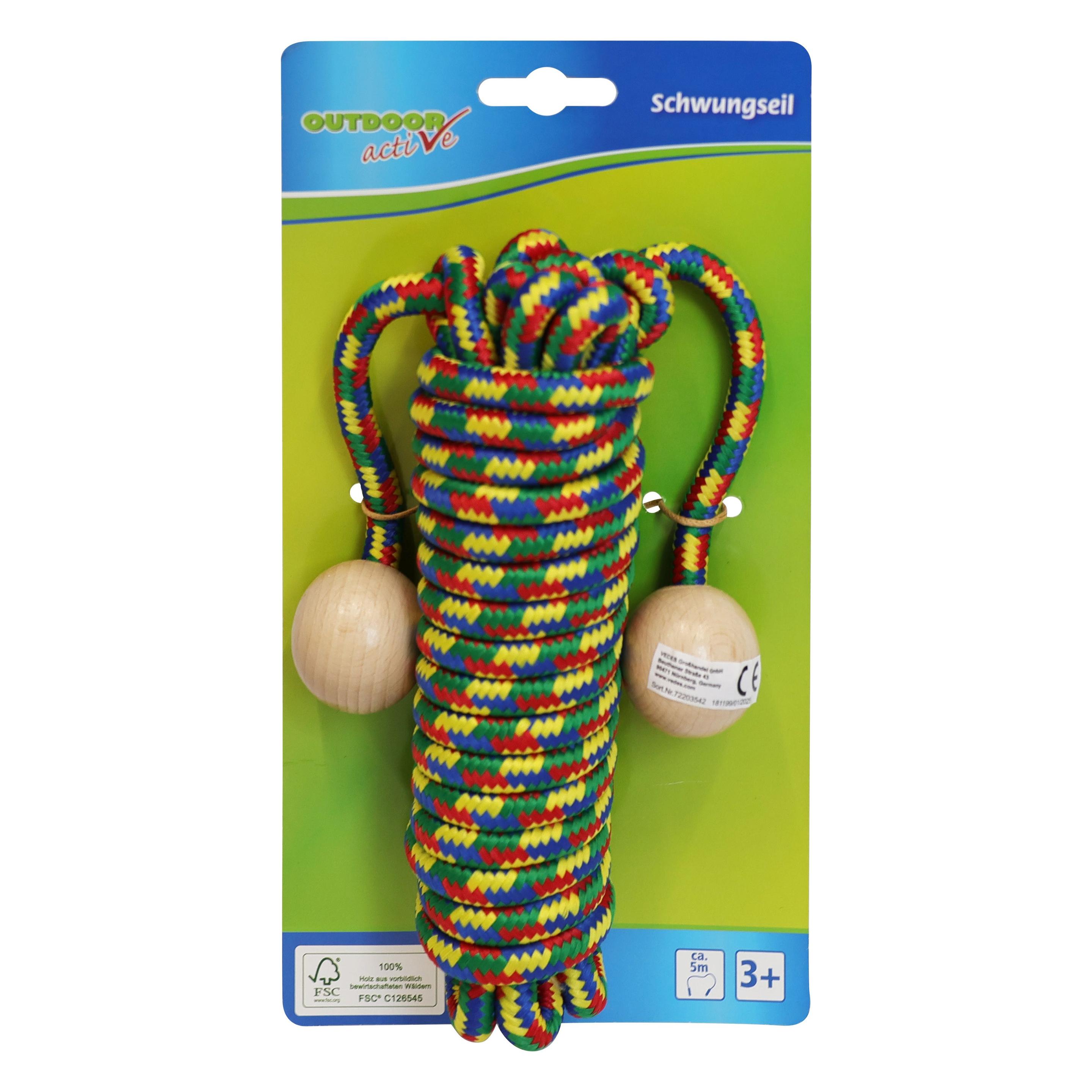 Outdoor Active OA Schwungseil mit Holzkugeln, L?nge 5m (0072203542)