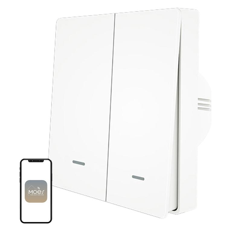 Moes ZS-B-EU2 ZigBee 2-Kanal-Lichtschalter (ZS-B-EU2-WH-MS)