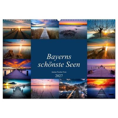 Schöne Seen in Bayern (Wandkalender 2027 DIN A2 quer), CALVENDO Monatskalender