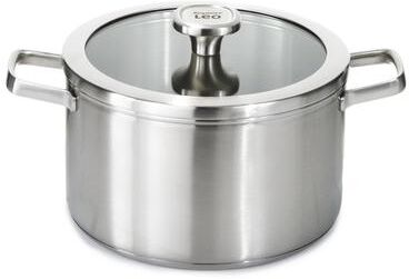 "BergHOFF Graphite Recycled 18/10 Stainless Steel Stockpot 10"", 6.3qt. With Glass Lid"